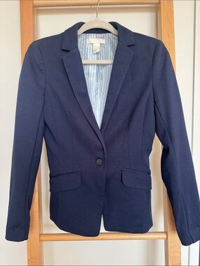H&M Navy Single-Button Women's Blazer Size 4